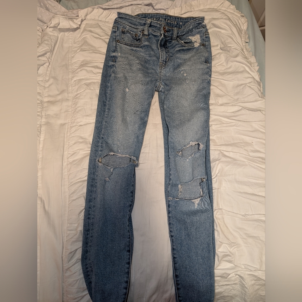Teen Girl Small American Eagle Ripped Skinny Jeggings